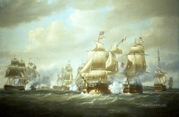 Nicholas Pocock Duckworth s Aktion aus San Domingo 6 Februar 1806 Seeschlachten Ölgemälde